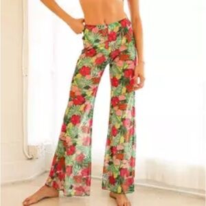 Dippin' Daisy's Red and Green Floral Swim Coverup Pants